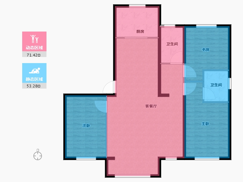 北京-北京市-中绿东岳府-113.61-户型库-动静分区