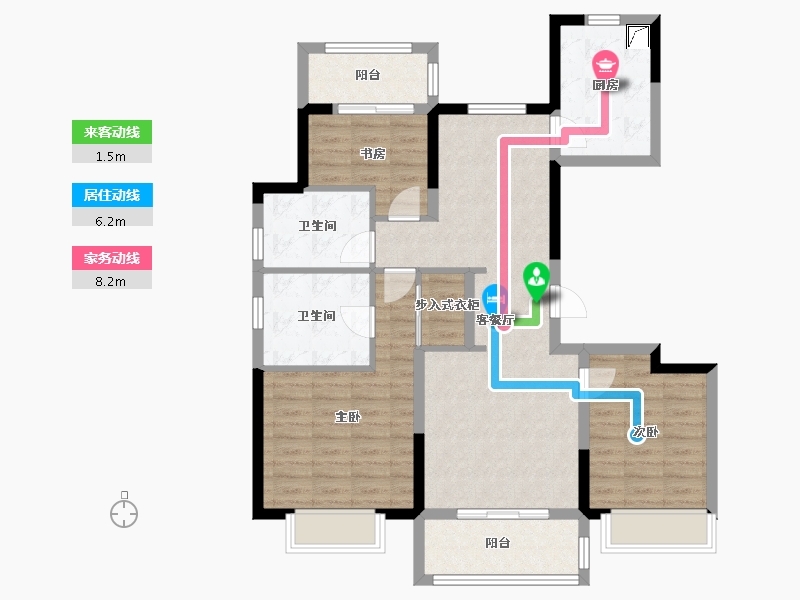 江苏省-南京市-深业青珑上府-93.61-户型库-动静线