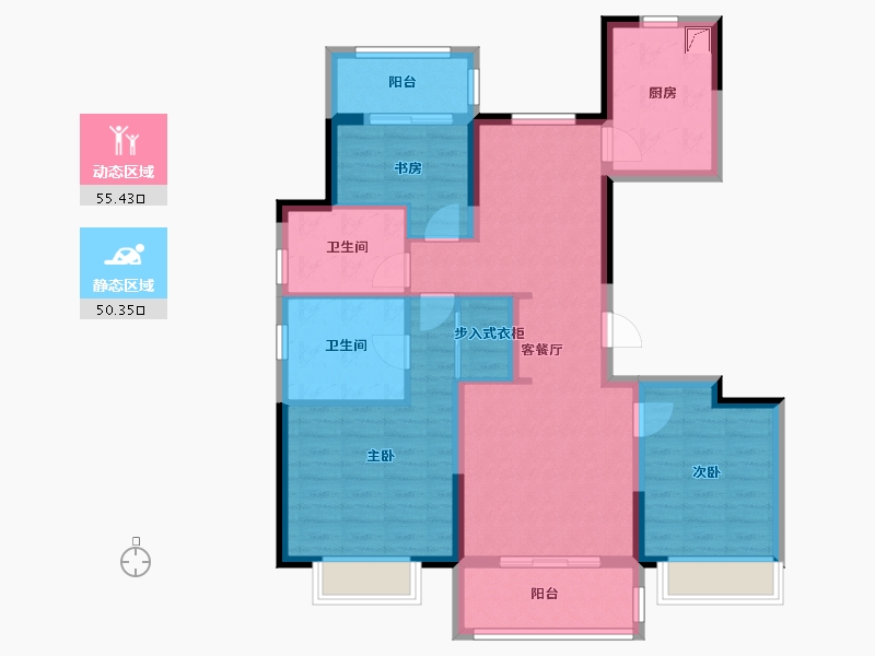 江苏省-南京市-深业青珑上府-93.61-户型库-动静分区