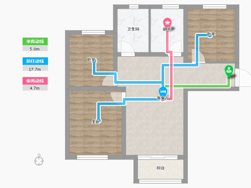 河北省-廊坊市-百川格外-66.52-户型库-动静线