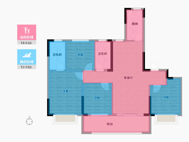 江苏省-南京市-润岚府-97.61-户型库-动静分区