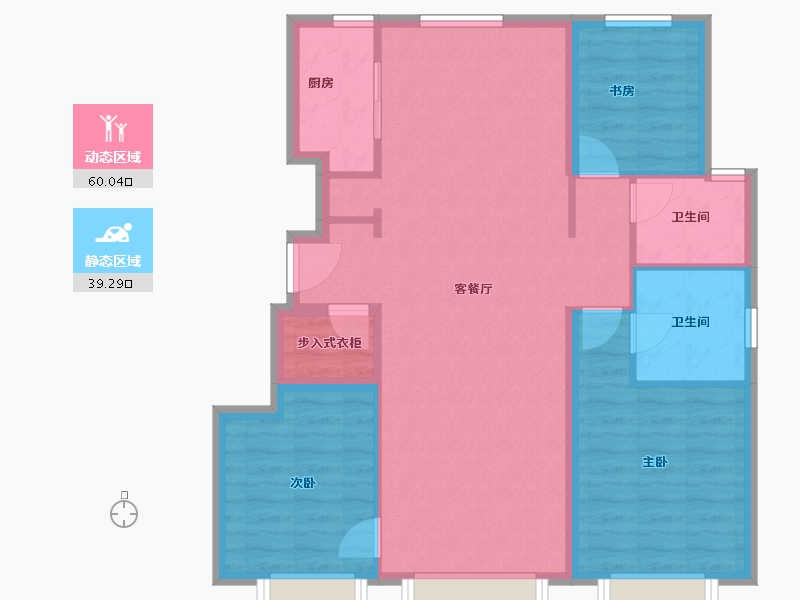 北京-北京市-翡翠公园-89.69-户型库-动静分区