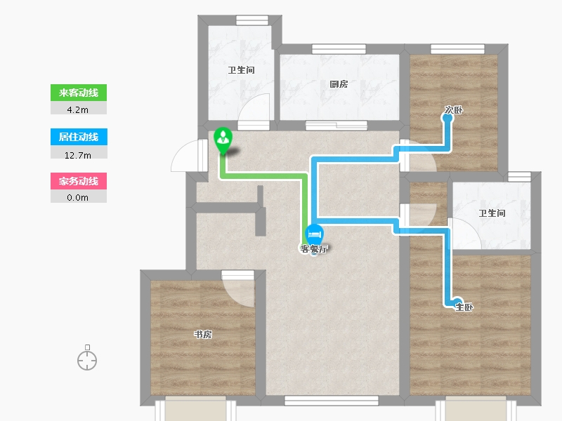 北京-北京市-招商中建·顺义臻珑府-64.06-户型库-动静线