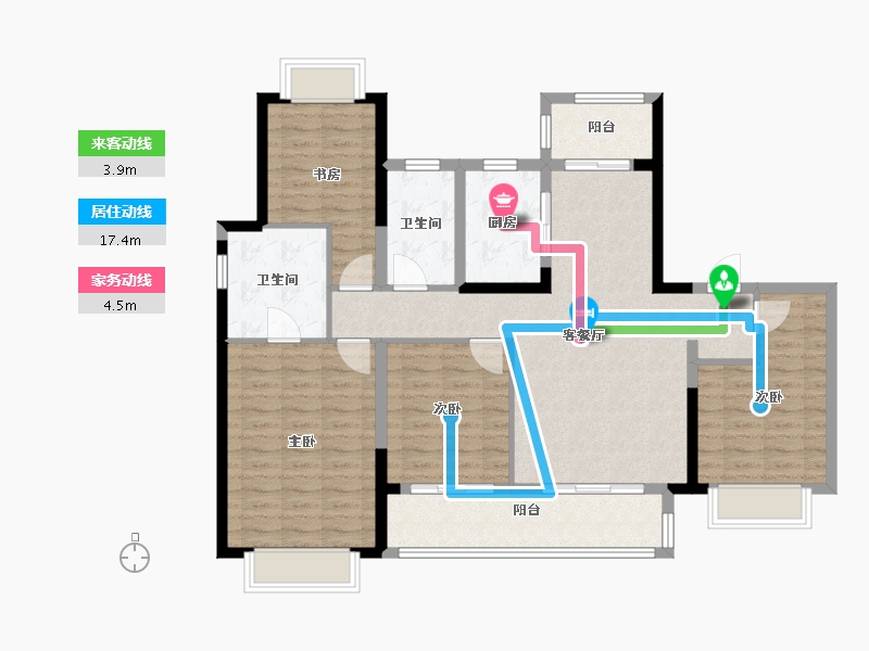 江苏省-南京市-深业青珑上府-113.60-户型库-动静线