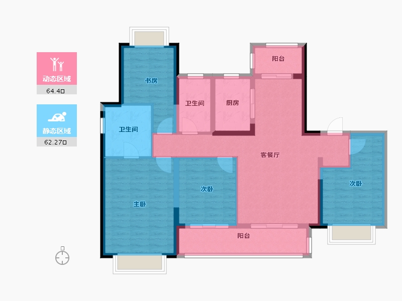 江苏省-南京市-深业青珑上府-113.60-户型库-动静分区