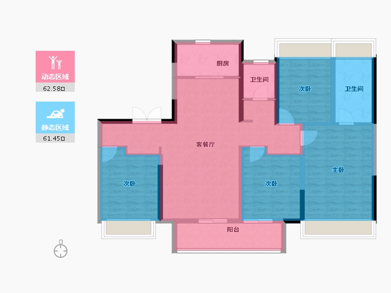 江苏省-南京市-山和宸园-111.20-户型库-动静分区