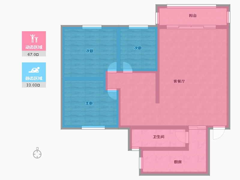 广东省-广州市-怡景花园-87.00-户型库-动静分区