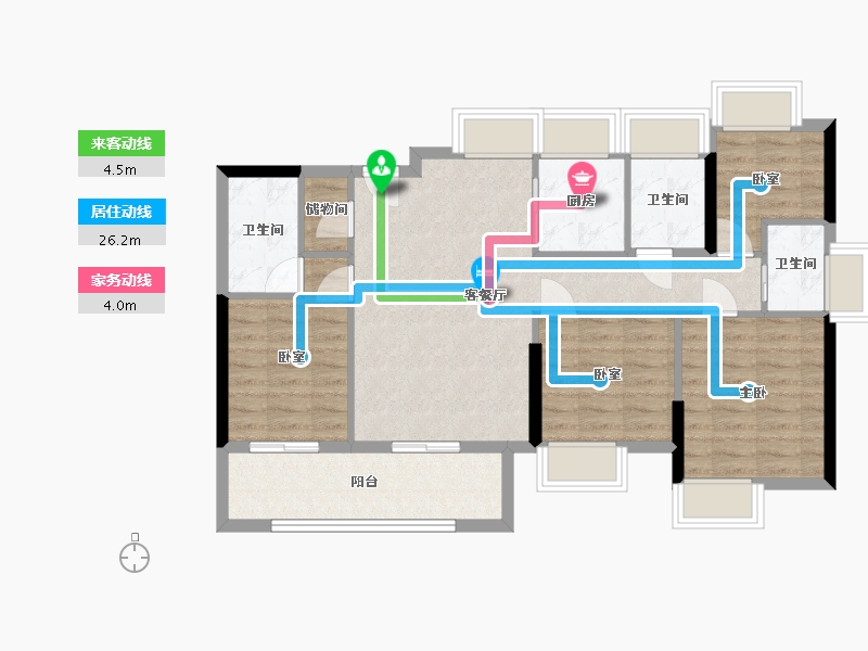 福建省-福州市-龙湖天璞-110.00-户型库-动静线