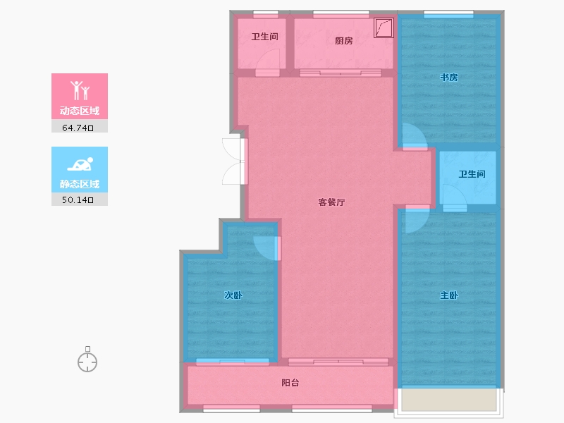 山东省-潍坊市-恒信宝通御园-99.00-户型库-动静分区