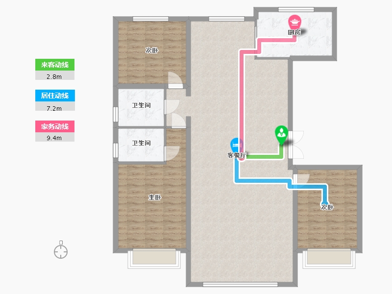 内蒙古自治区-包头市-方兴卫士府-146.90-户型库-动静线