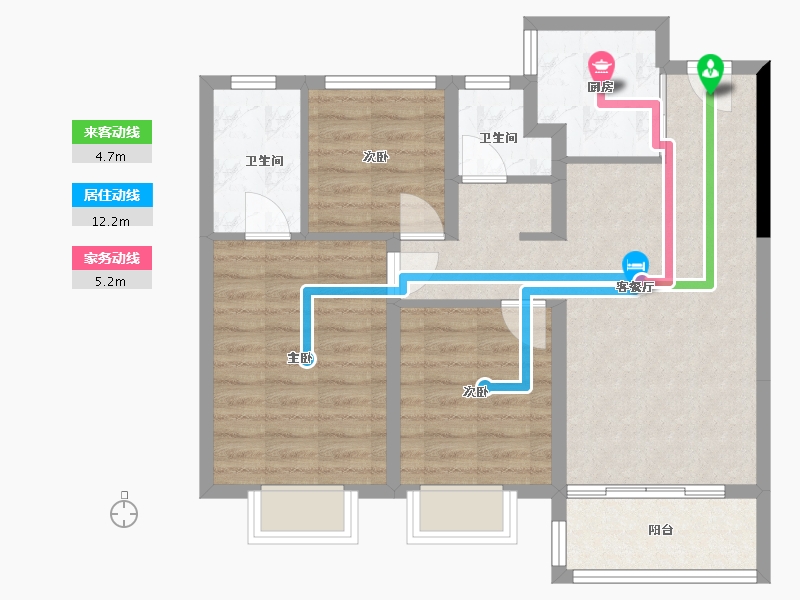 江西省-南昌市-华侨城万科-76.00-户型库-动静线