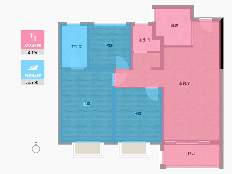 江西省-南昌市-华侨城万科-76.00-户型库-动静分区