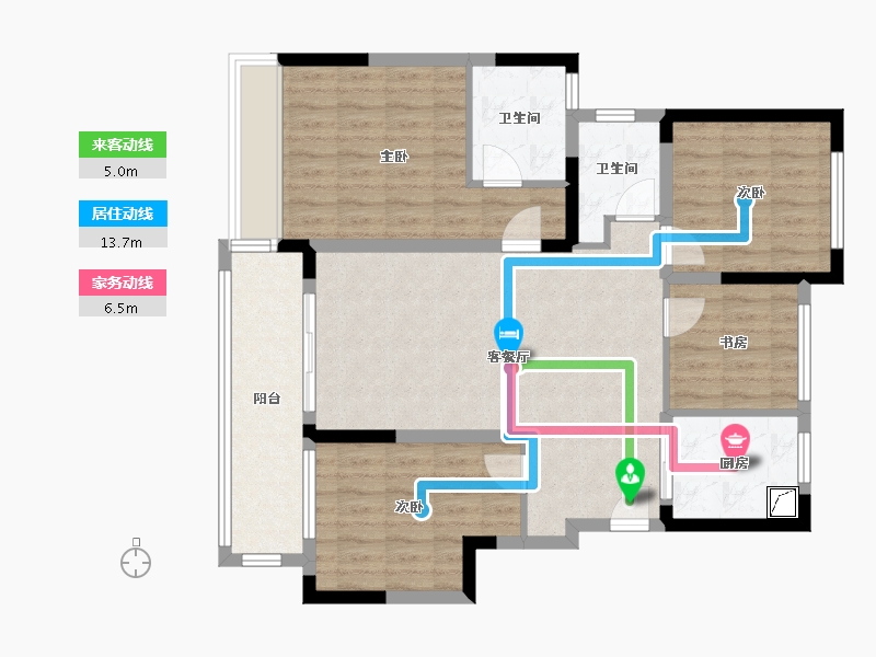 江苏省-苏州市-悠步四季-97.00-户型库-动静线