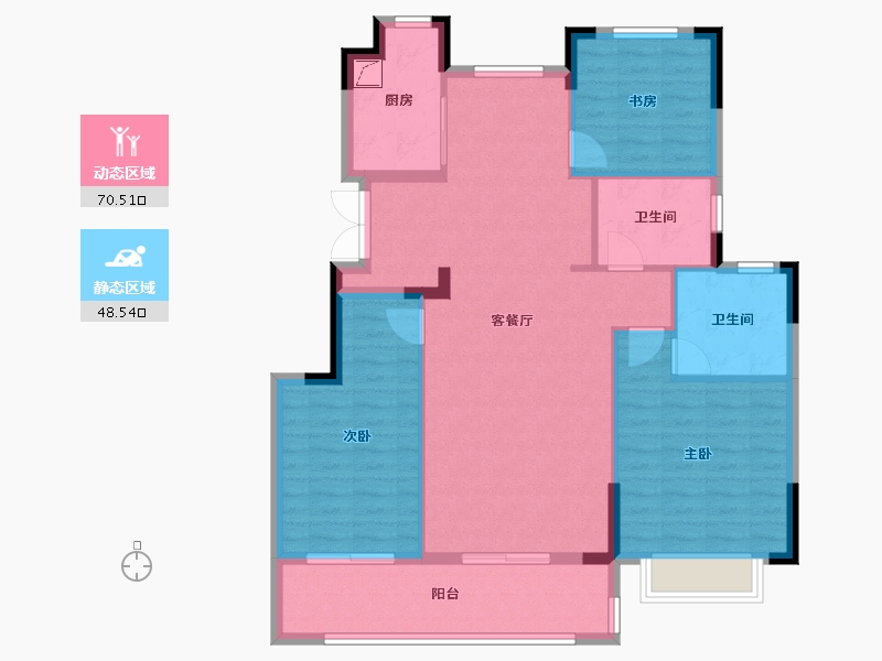 浙江省-台州市-优优家园-108.00-户型库-动静分区