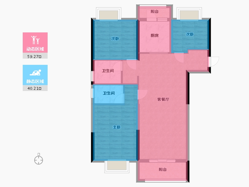 湖北省-武汉市-碧桂园十里春风-98.00-户型库-动静分区