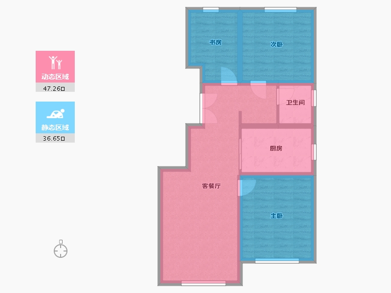 新疆维吾尔自治区-乌鲁木齐市-铭悦朗庭-83.00-户型库-动静分区