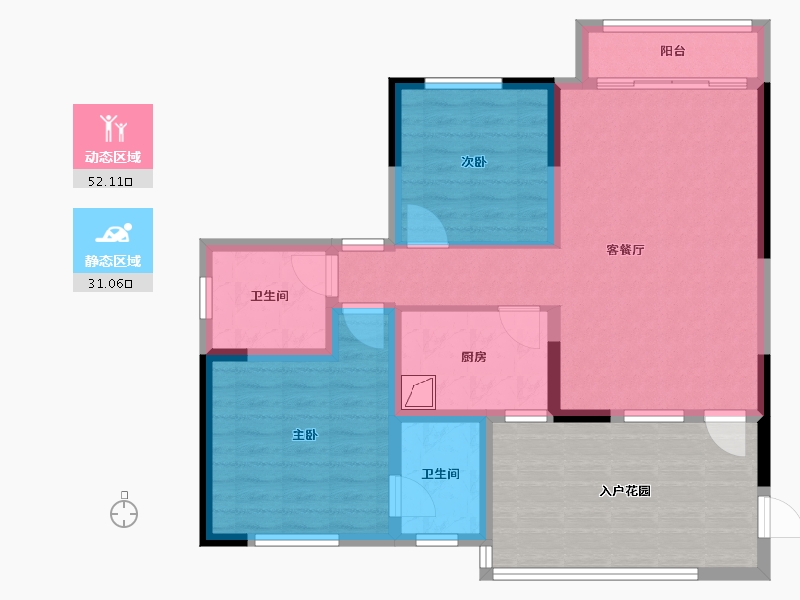 四川省-成都市-8号公馆-90.00-户型库-动静分区