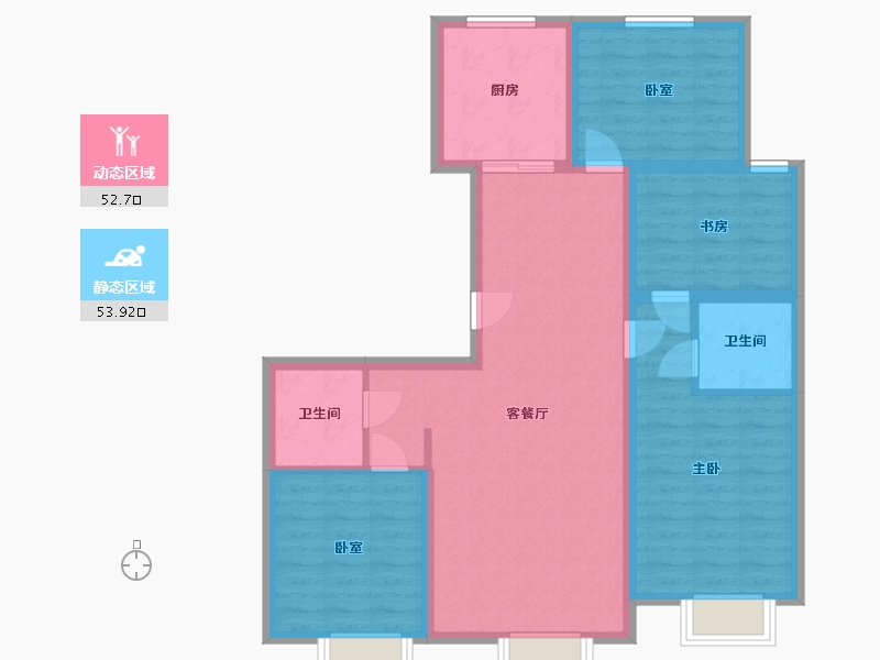 吉林省-延边朝鲜族自治州-融城·樾府-120.00-户型库-动静分区