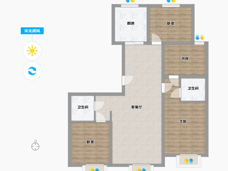 吉林省-延边朝鲜族自治州-融城·樾府-120.00-户型库-采光通风