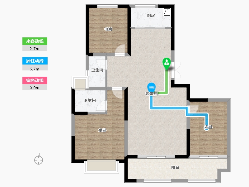 江苏省-徐州市-公园壹号-105.28-户型库-动静线