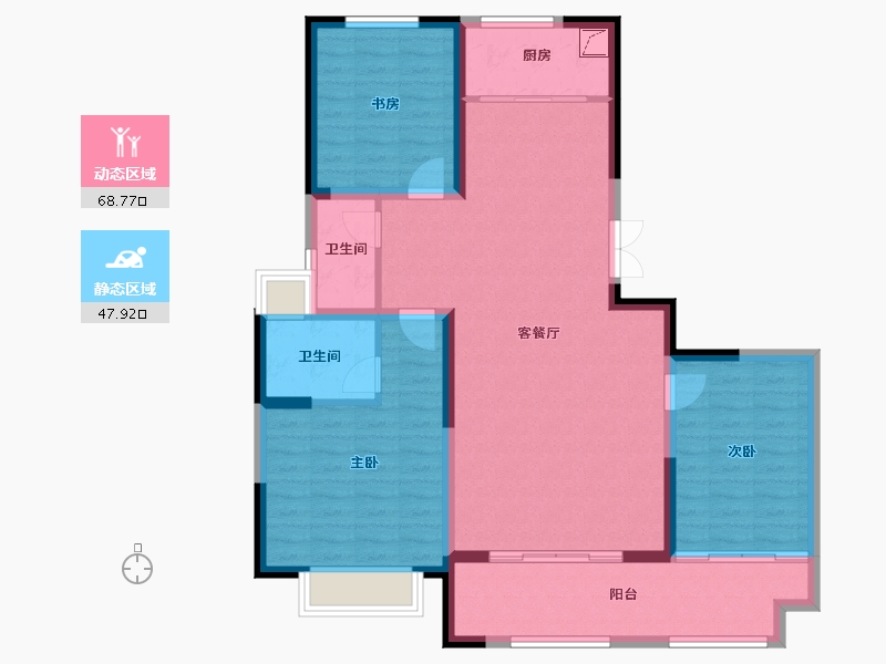 江苏省-徐州市-公园壹号-105.28-户型库-动静分区