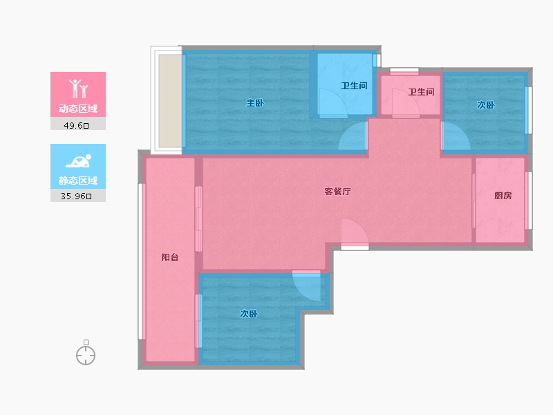 河南省-濮阳市-清华玖号院-76.00-户型库-动静分区