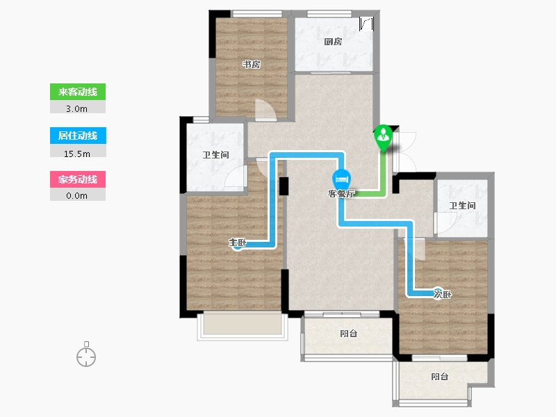 浙江省-台州市-飞龙湖畔-100.00-户型库-动静线