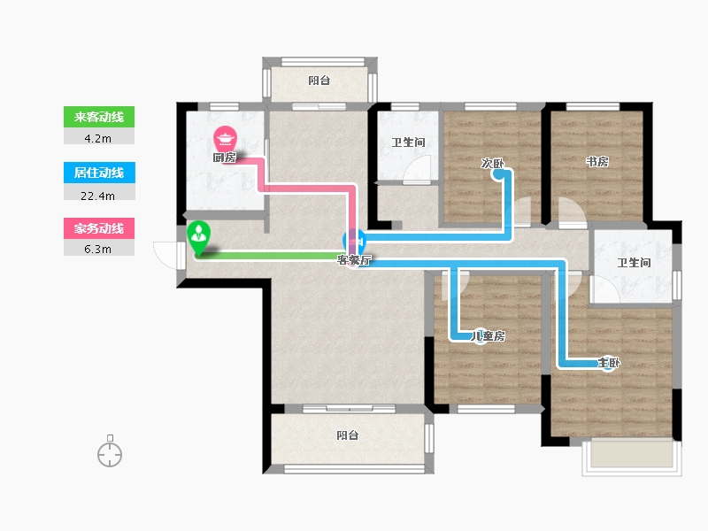 湖南省-长沙市-中建凤凰台-115.00-户型库-动静线