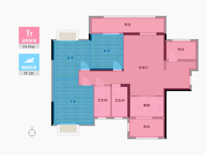 广东省-潮州市-潮州龙光·阳光华府-98.00-户型库-动静分区