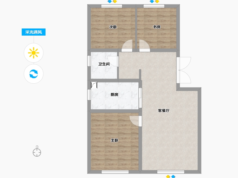 黑龙江省-牡丹江市-德远天荟-79.00-户型库-采光通风