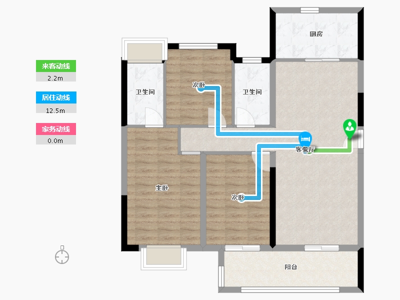 湖南省-长沙市-龙湖日盛·奕境-122.25-户型库-动静线