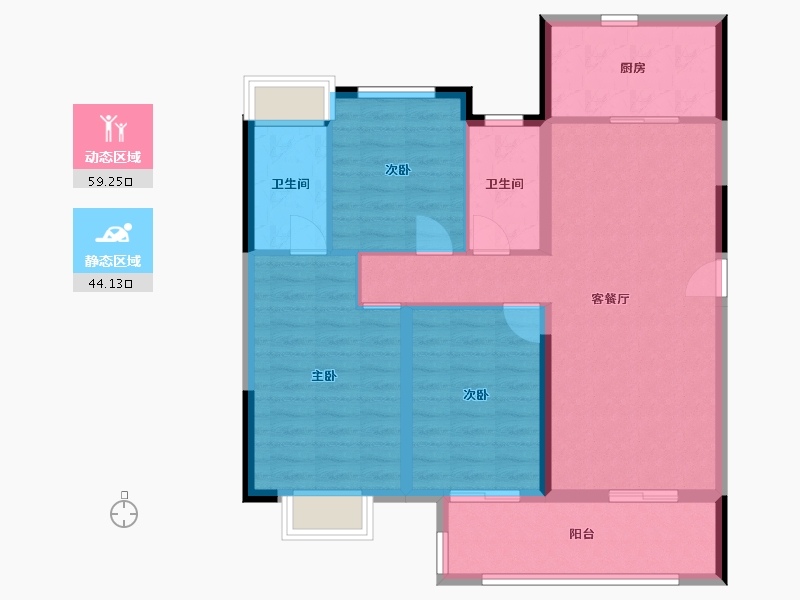 湖南省-长沙市-龙湖日盛·奕境-122.25-户型库-动静分区