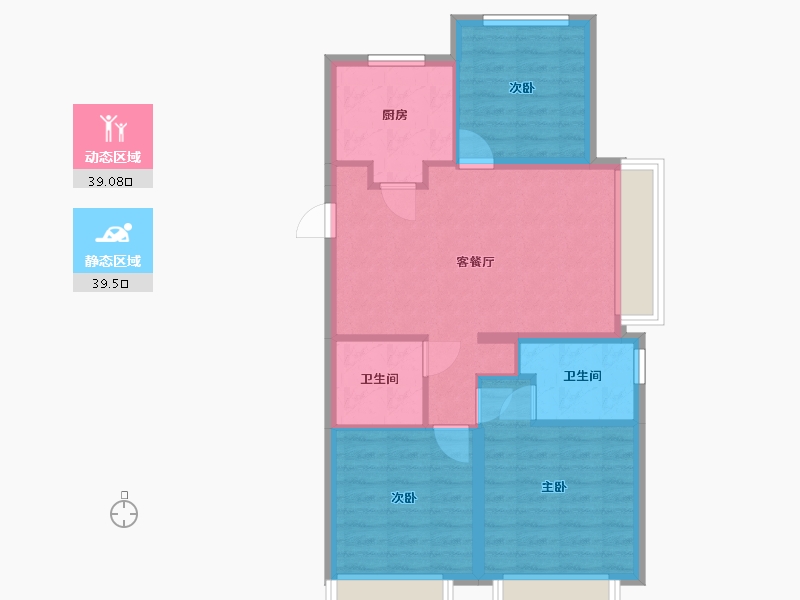 北京-北京市-华樾国际-82.00-户型库-动静分区