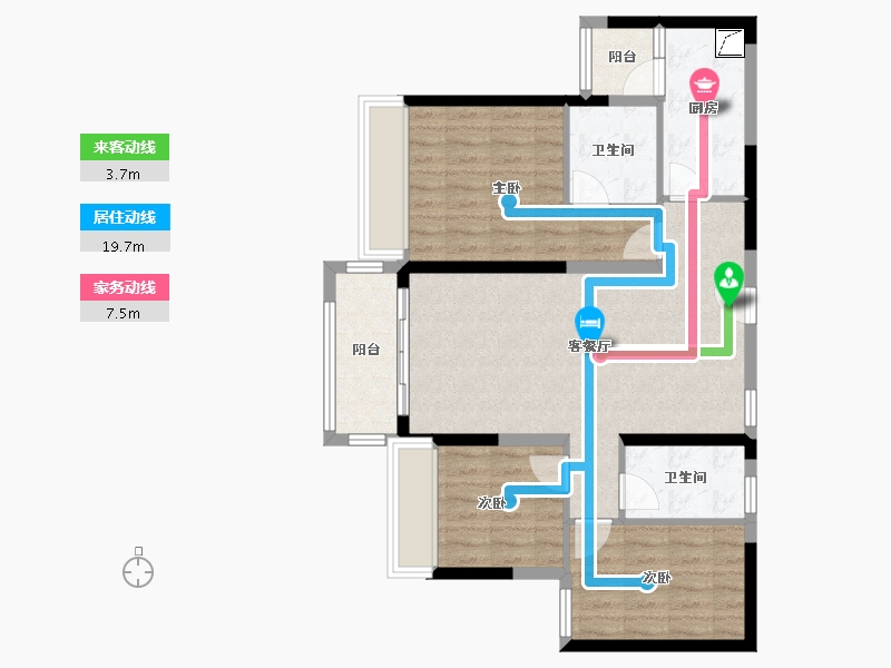 广东省-江门市-美的海棠公馆-83.00-户型库-动静线