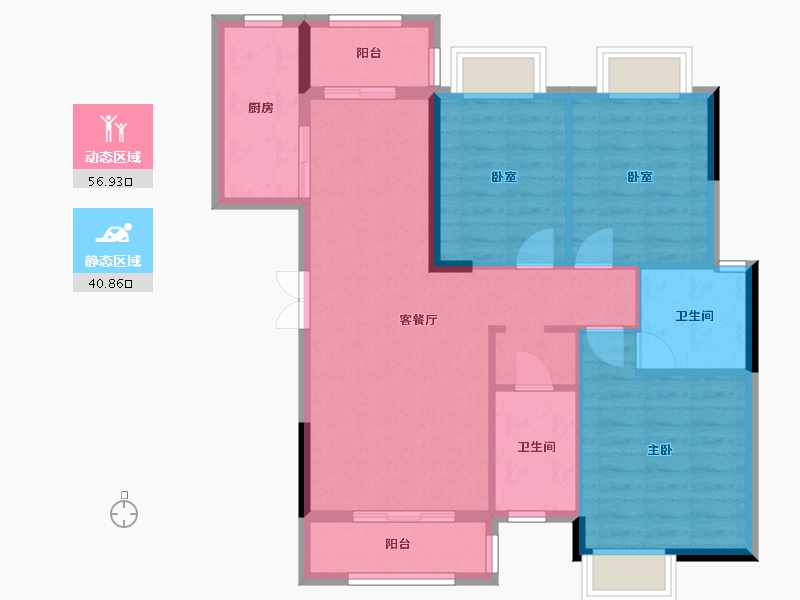 四川省-成都市-东韵花园-93.00-户型库-动静分区