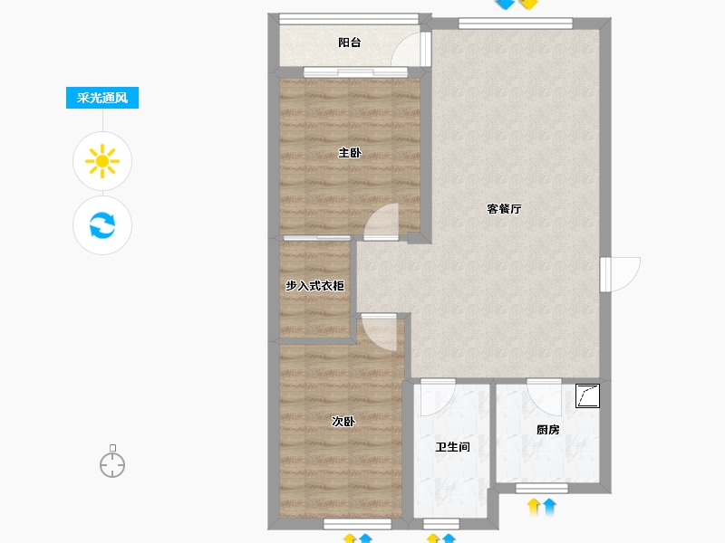 辽宁省-营口市-帝景豪园-81.00-户型库-采光通风