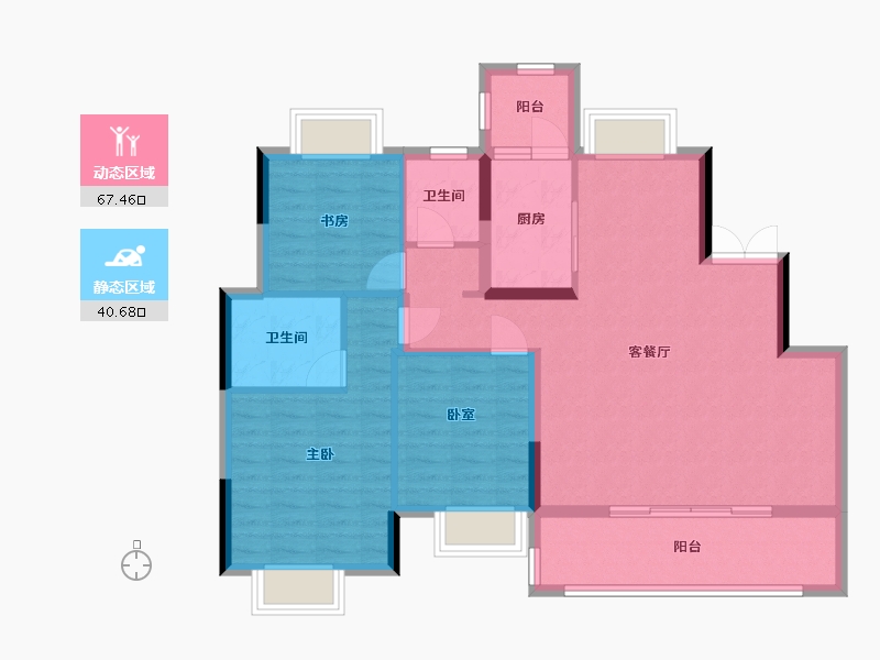 重庆-重庆市-华润·润府-101.10-户型库-动静分区