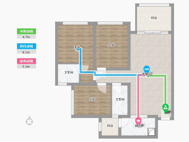 重庆-重庆市-师大桐栖学府-82.00-户型库-动静线