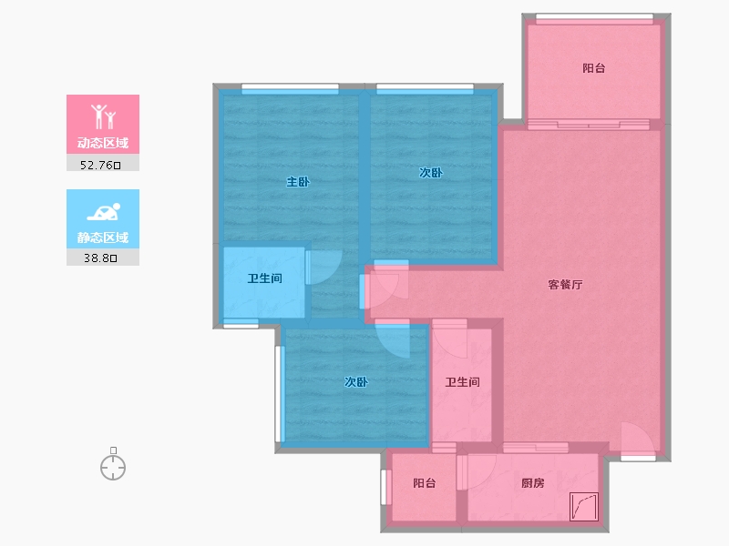 重庆-重庆市-师大桐栖学府-82.00-户型库-动静分区