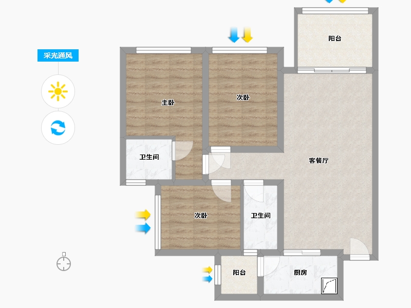 重庆-重庆市-师大桐栖学府-82.00-户型库-采光通风