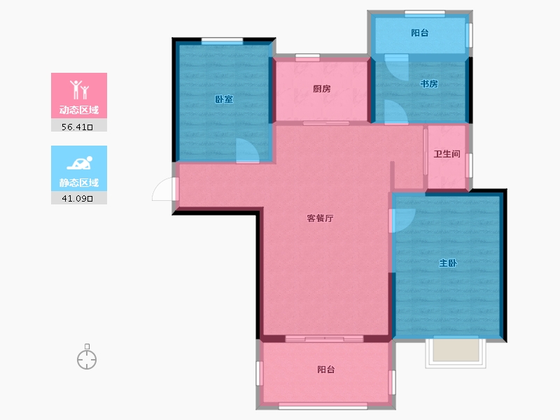 河南省-郑州市-万华城珑府-88.00-户型库-动静分区