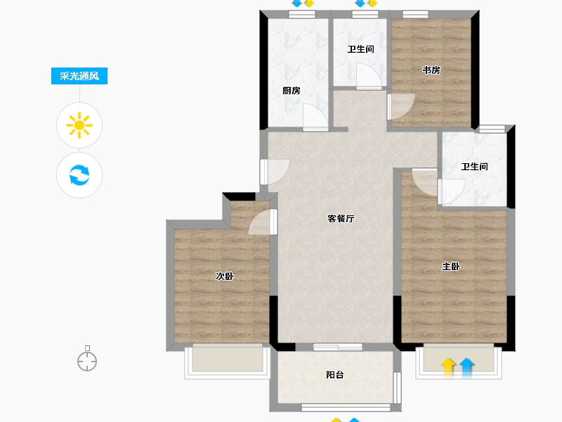 江苏省-南京市-山语隽府-80.00-户型库-采光通风