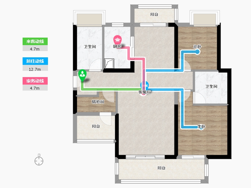 广东省-阳江市-绿地海玥公馆-89.00-户型库-动静线