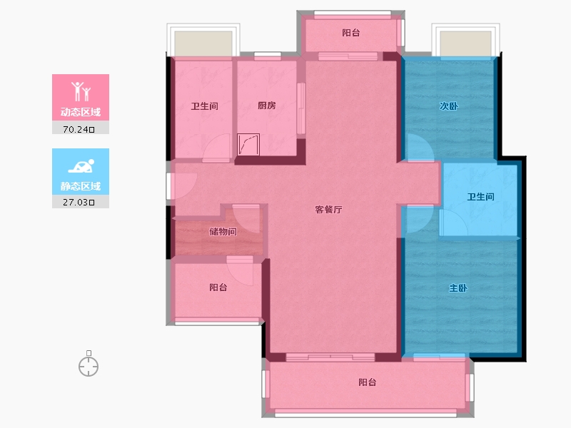 广东省-阳江市-绿地海玥公馆-89.00-户型库-动静分区