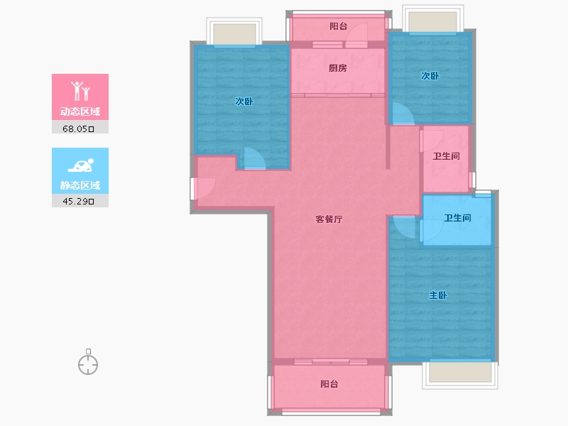 河南省-平顶山市-龙湖一号-103.00-户型库-动静分区