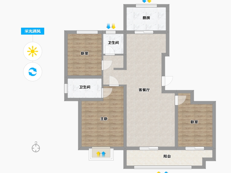 河北省-衡水市-明月江南-109.00-户型库-采光通风