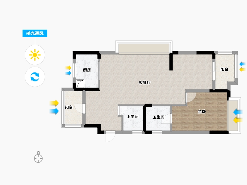 浙江省-绍兴市-融信创世纪-75.00-户型库-采光通风