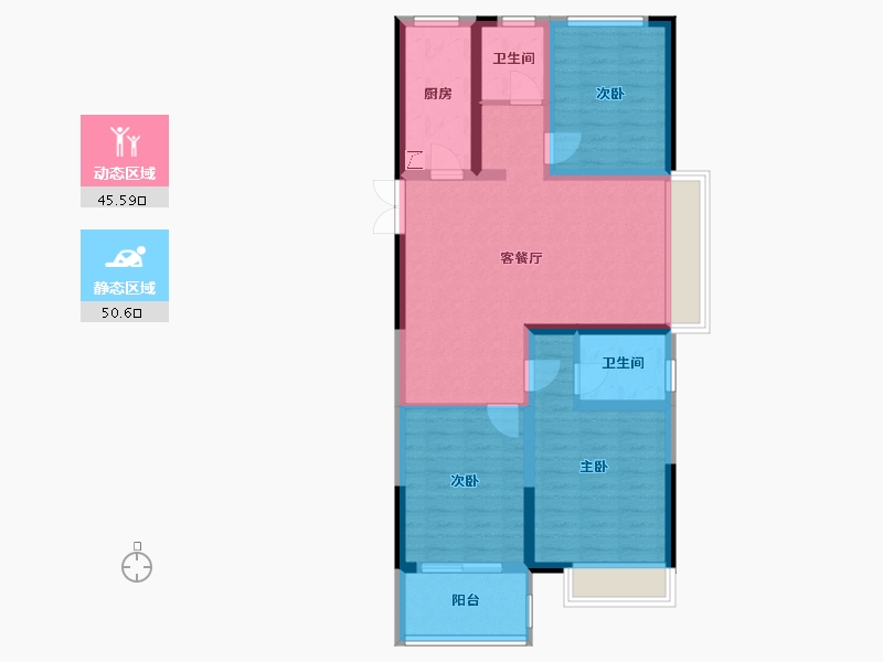 河南省-郑州市-豫发白鹭源春晓-94.00-户型库-动静分区