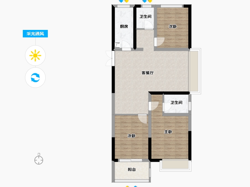 河南省-郑州市-豫发白鹭源春晓-94.00-户型库-采光通风