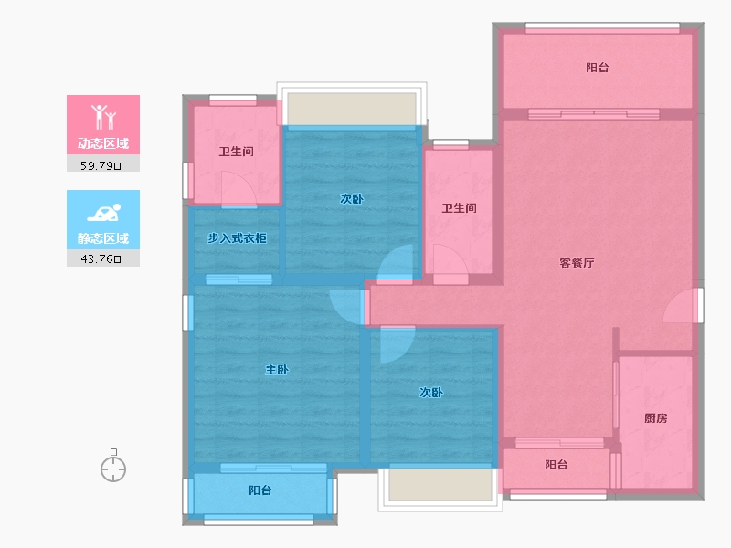 四川省-南充市-水景湾金御园-95.00-户型库-动静分区